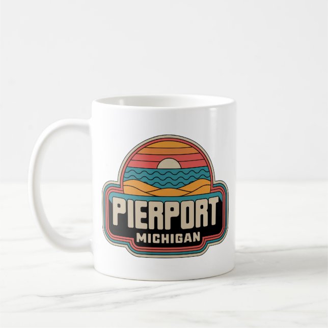 Pierport 70s Retro Michigan Vintage Coffee Mug (Left)