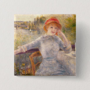 Pierre A Renoir A. Fournaise at The Grenouillere Button