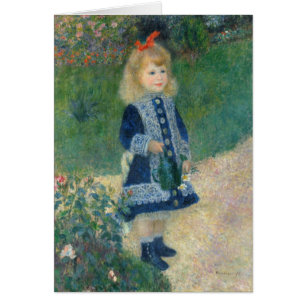 Pierre A Renoir A Girl with a Watering Can Cards