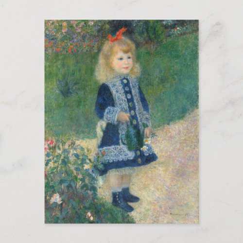 Pierre A Renoir  A Girl with a Watering Can Postcard