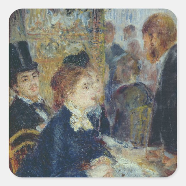 Pierre A Renoir | At the Caf? Square Sticker (Front)