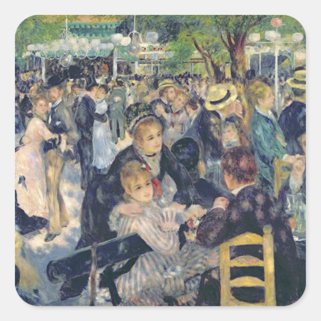 Pierre A Renoir | Ball at the Moulin de la Galette Square Sticker (Front)