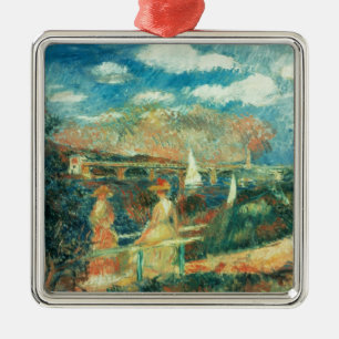 Pierre A Renoir Banks of the Seine at Argenteuil Metal Ornament