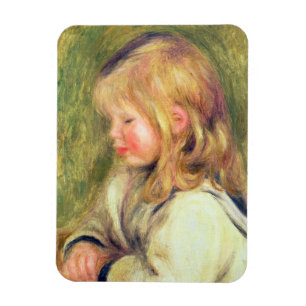 Pierre A Renoir   Child in a White Shirt Reading Magnet