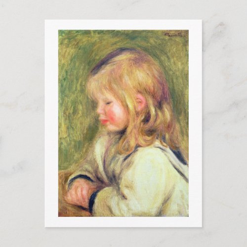 Pierre A Renoir  Child in a White Shirt Reading Postcard