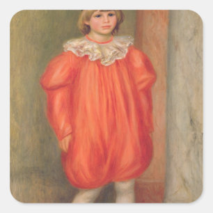 Pierre A Renoir   Claude Renoir in a clown costume Square Sticker