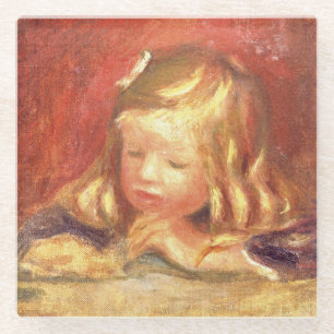 Pierre A Renoir   Coco at the Table  Glass Coaster