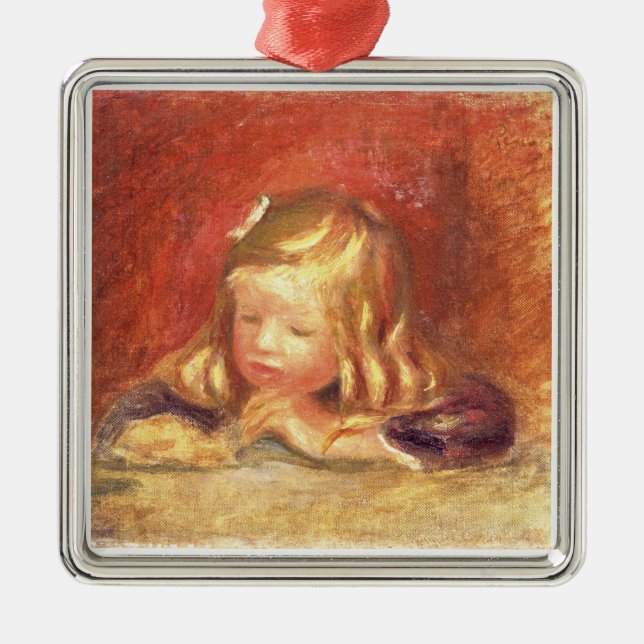 Pierre A Renoir | Coco at the Table  Metal Ornament (Front)