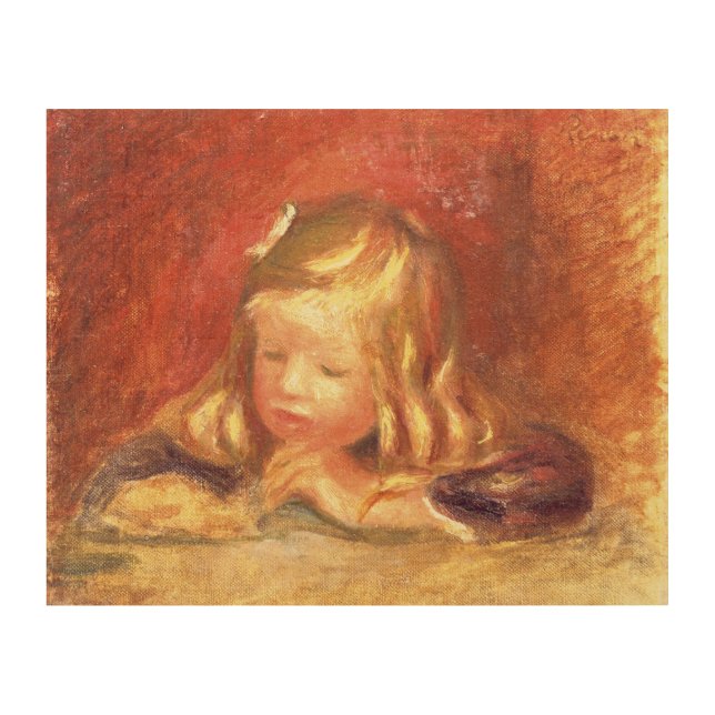 Pierre A Renoir | Coco at the Table  Wood Wall Art (Front)