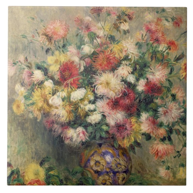 Pierre A Renoir | Dahlias Ceramic Tile (Front)