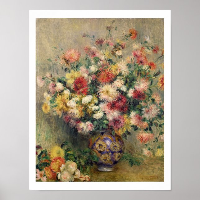 Pierre A Renoir | Dahlias Poster (Front)