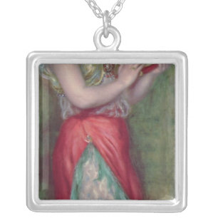 Pierre A Renoir Dancing Girl with Tambourine Silver Plated Necklace