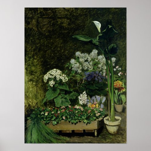 Pierre A Renoir  Flowers in a Greenhouse Poster