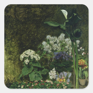 Pierre A Renoir Flowers in a Greenhouse Square Sticker