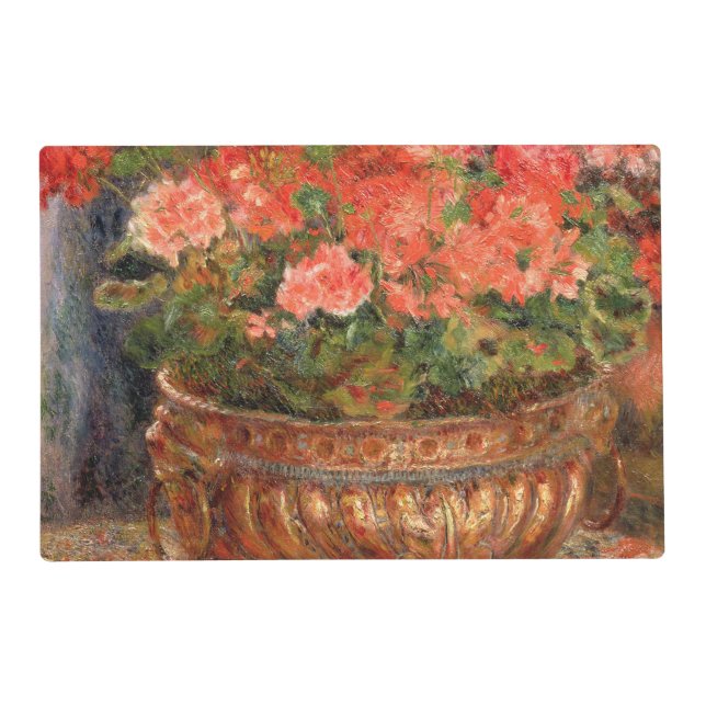 Pierre A Renoir | Geraniums in a Copper Basin Placemat (Front)