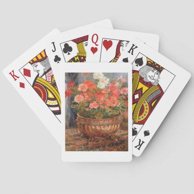 Pierre A Renoir | Geraniums in a Copper Basin Poker Cards (Back)