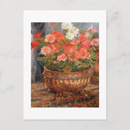 Pierre A Renoir  Geraniums in a Copper Basin Postcard