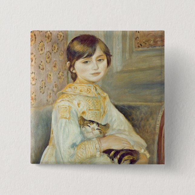 Pierre A Renoir | Julie Manet with Cat Button (Front)