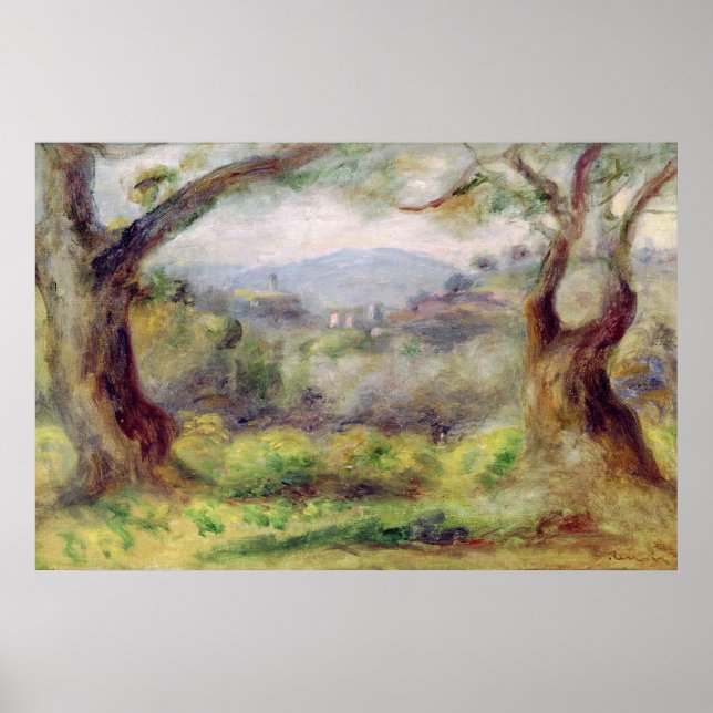 Pierre A Renoir | Landscape at Les Collettes Poster (Front)