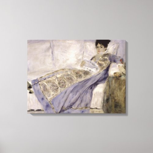 Pierre A Renoir  Madame Monet on a Sofa Canvas Print