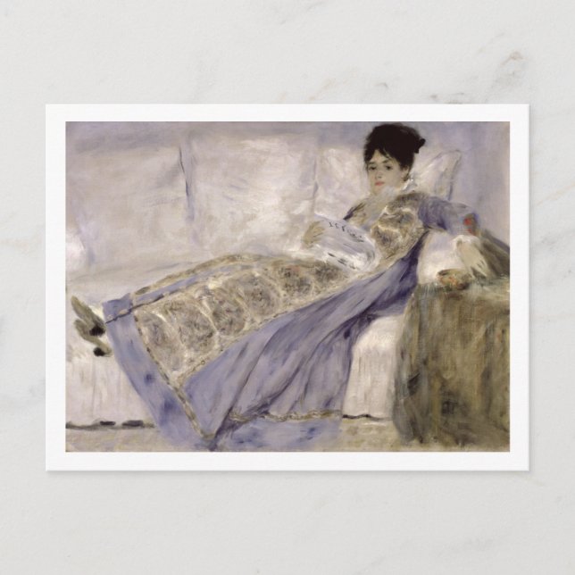 Pierre A Renoir | Madame Monet on a Sofa Postcard (Front)