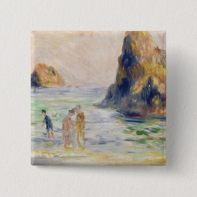 Pierre A Renoir | Moulin Huet Bay, Guernsey Pinback Button (Front)