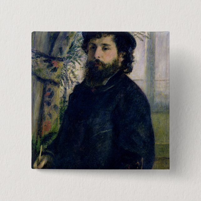 Pierre A Renoir | Portrait of Claude Monet Button (Front)