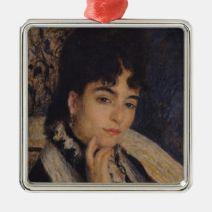 Pierre A Renoir Portrait of Mme. Alphonse Daudet Metal Ornament