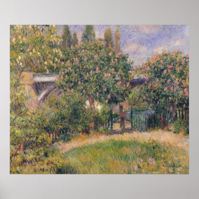 Pierre A Renoir | Railway Bridge at Chatou Poster (Front)