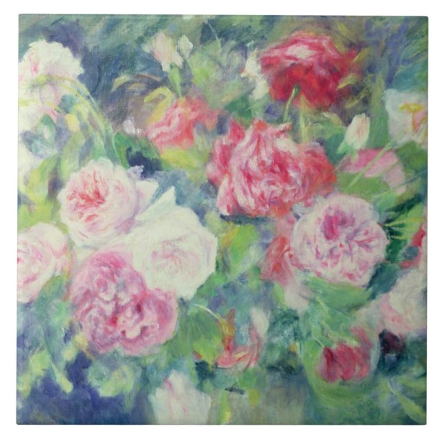 Pierre A Renoir | Roses 2 Tile (Front)