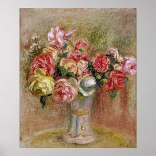 Pierre A Renoir  Roses in a Sevres vase Poster