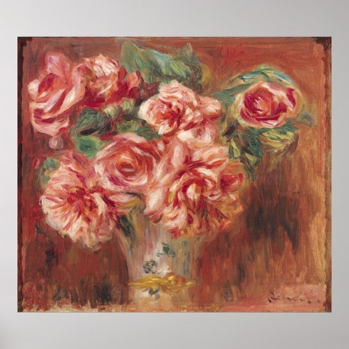 Pierre A Renoir  Roses in a Vase Poster