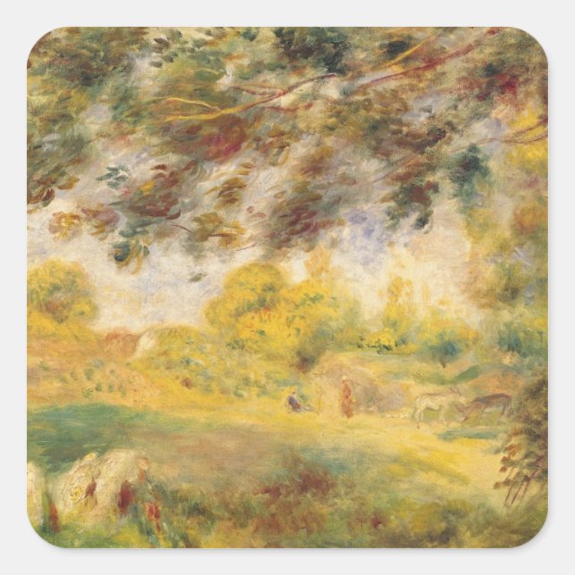 Pierre A Renoir | Spring Landscape Square Sticker (Front)