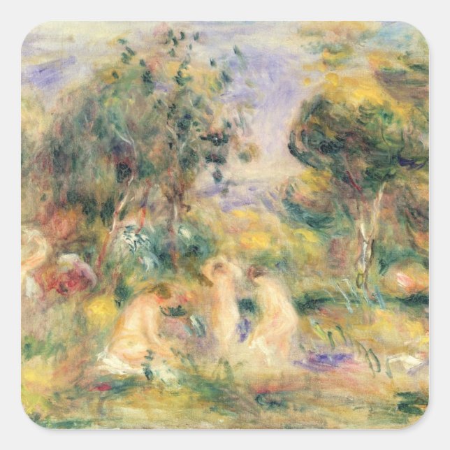 Pierre A Renoir | The Bathers Square Sticker (Front)