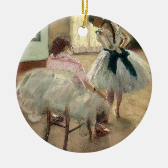 Pierre A Renoir | The Dance Lesson Ceramic Ornament (Front)
