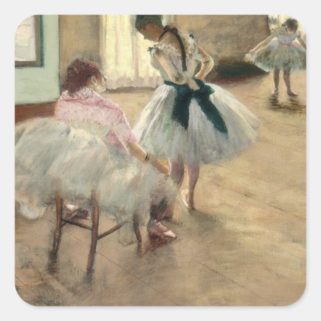 Pierre A Renoir | The Dance Lesson Square Sticker (Front)