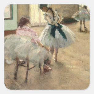 Pierre A Renoir The Dance Lesson Square Sticker