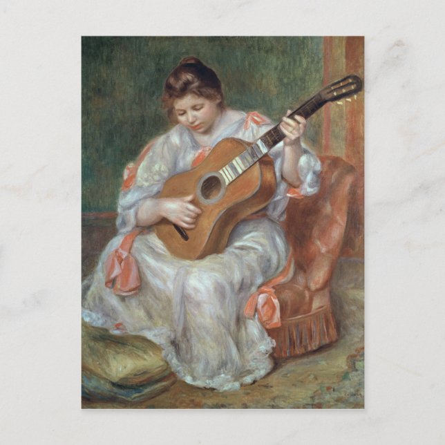 Pierre A Renoir | The Guitar Player Postcard (Front)