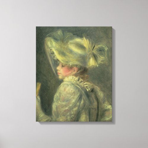 Pierre A Renoir  The White Hat Canvas Print