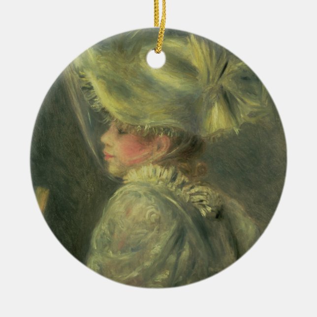 Pierre A Renoir | The White Hat Ceramic Ornament (Front)