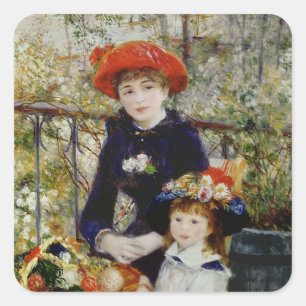 Pierre A Renoir Two Sisters, or On The Terrace Square Sticker