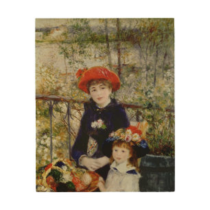 Pierre A Renoir Two Sisters, or On The Terrace Wood Wall Art