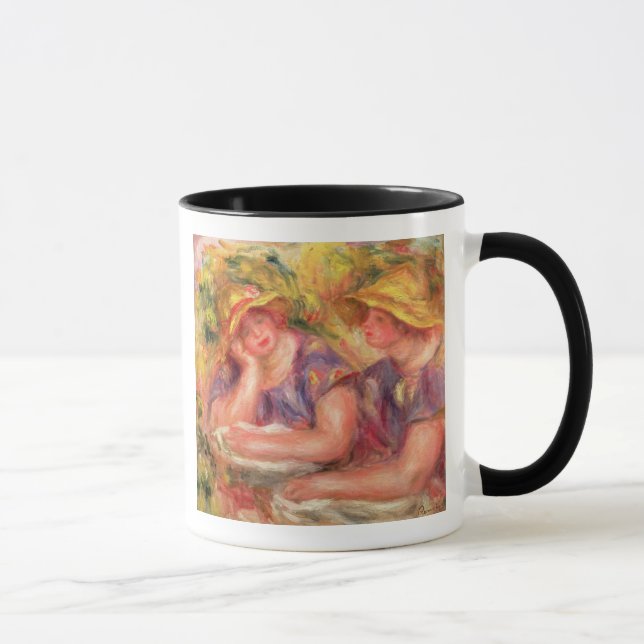 Pierre A Renoir | Two women in blue blouses Mug (Right)