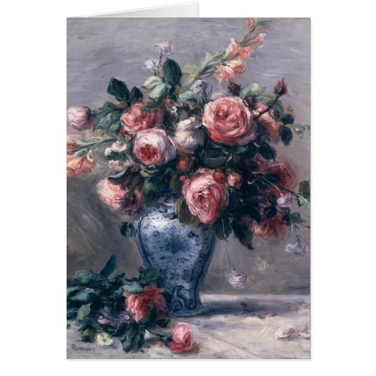 Pierre A Renoir | Vase of Roses Cards (Front)