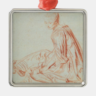 Pierre A Renoir Woman Smiling Metal Ornament