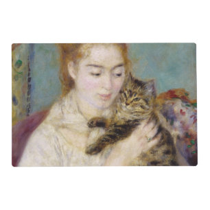 Pierre A Renoir   Woman with a Cat Placemat