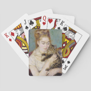 Pierre A Renoir Woman with a Cat Poker Cards
