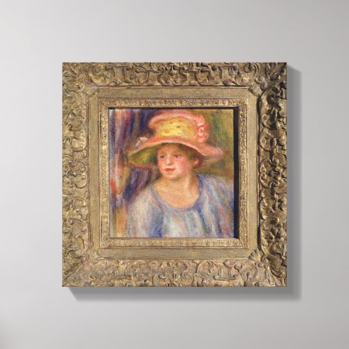 Pierre A Renoir  Woman with a Hat Canvas Print