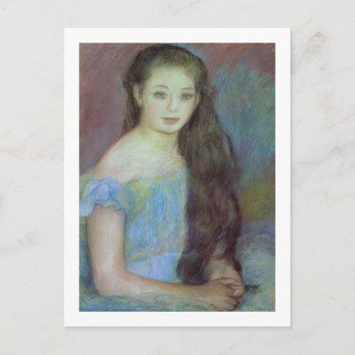 Pierre A Renoir  Young girl with blue eyes Postcard