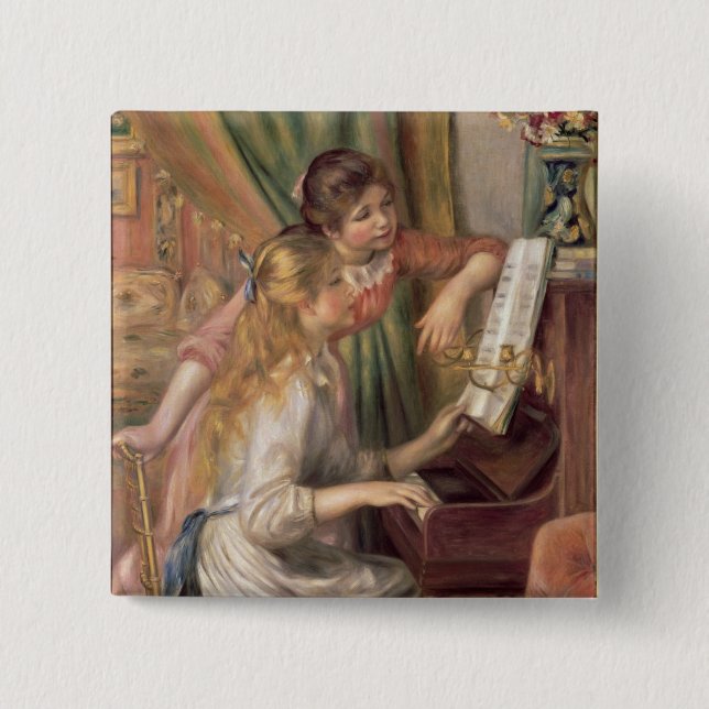 Pierre A Renoir | Young Girls at the Piano Button (Front)